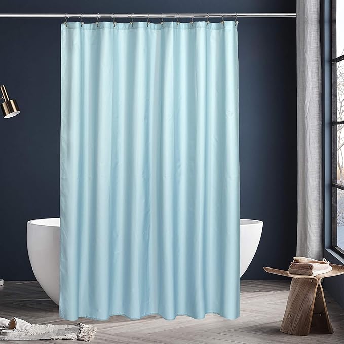 N&Y HOME Fabric Shower Curtain or Liner - Light Blue Shower Curtain for Bathroom with Hotel Quality, Machine Washable - Blue Fog, 72x72