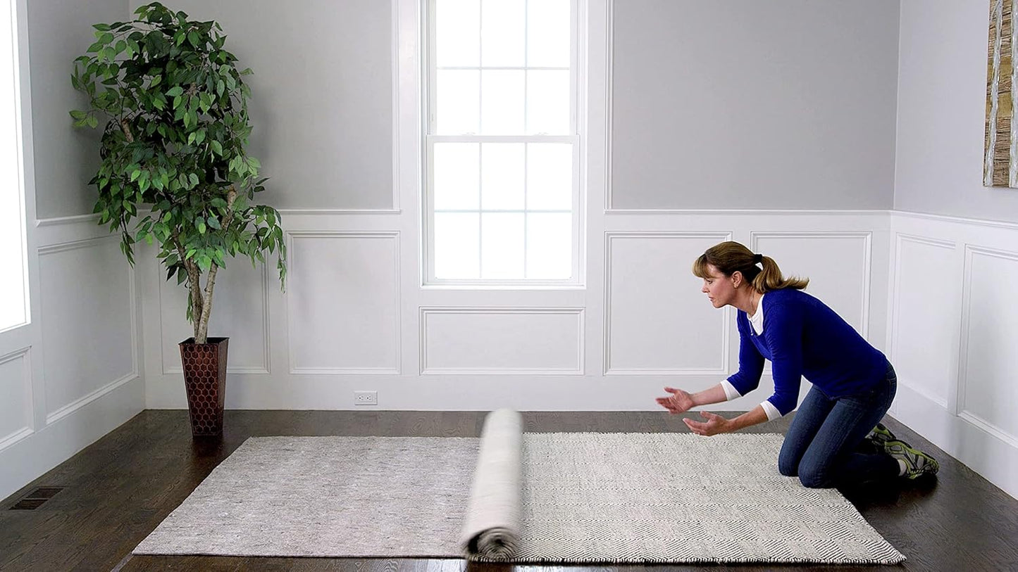 RUGPADUSA - Dual Surface - 10'x14' - 1/8" Thick - Felt + Rubber - Non-Slip Backing Rug Pad - Adds Low-Profile Comfort and Protection