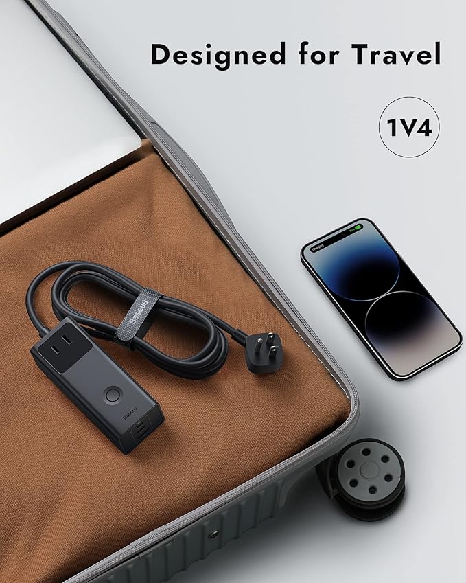 Baseus Power Strip PD40W USB C Charger Extension Cord with 3 AC Outlets & 3 USB Port Fast Charging Charging Station for Office Dorm Room Home