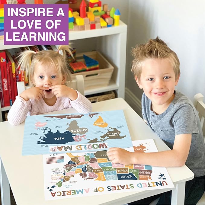 Hadley Designs 16 Educational Posters for Toddlers 1-3 - Learning Poster for Kids Ages 3-5, Alphabet Chart Playroom Homeschool Daycare & Classroom Decor, Kindergarten & Preschool Classroom Must Haves