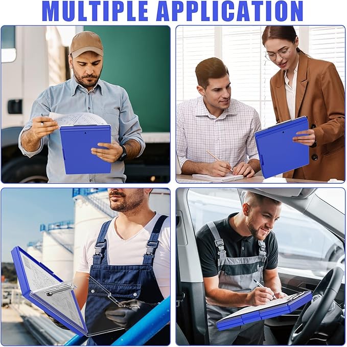 Hongri Clipboard with Storage, Blue 8.5 x 11 Folder Nursing Side Opening, Heavy Duty with Dual Compartment, Smooth Writing for Teachers, Classroom, Size 13.3 x 9.4 x 1.5 in, Office & School Supplies