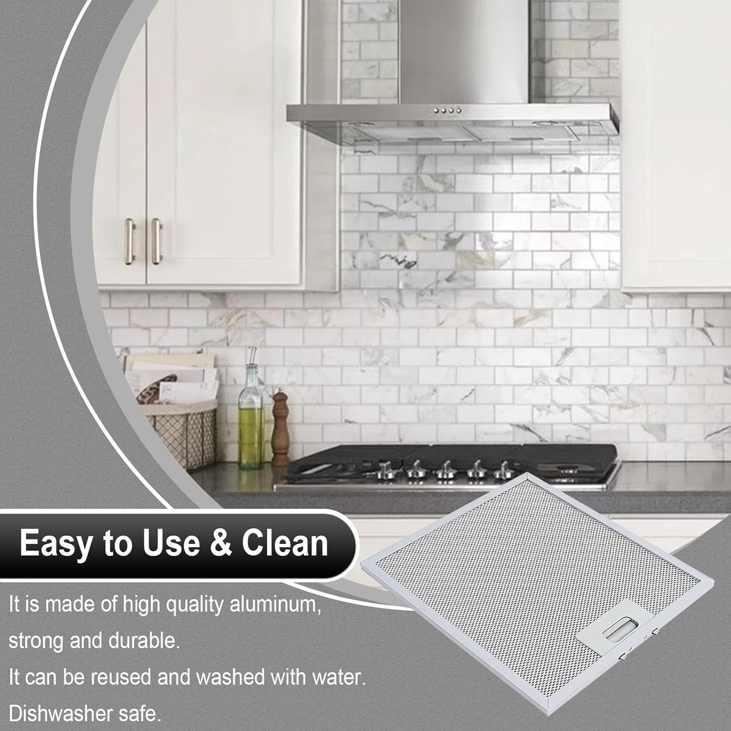 πΌππ
ππππ
W10169961A Aluminum Range Hood Filters Replacement 3 Pack 10.5 x 12 Inch by Wadoy, 3-Layer Aluminum Mesh Range Hood Filter Metal Slip Joints Compatible with Whirl-pooll