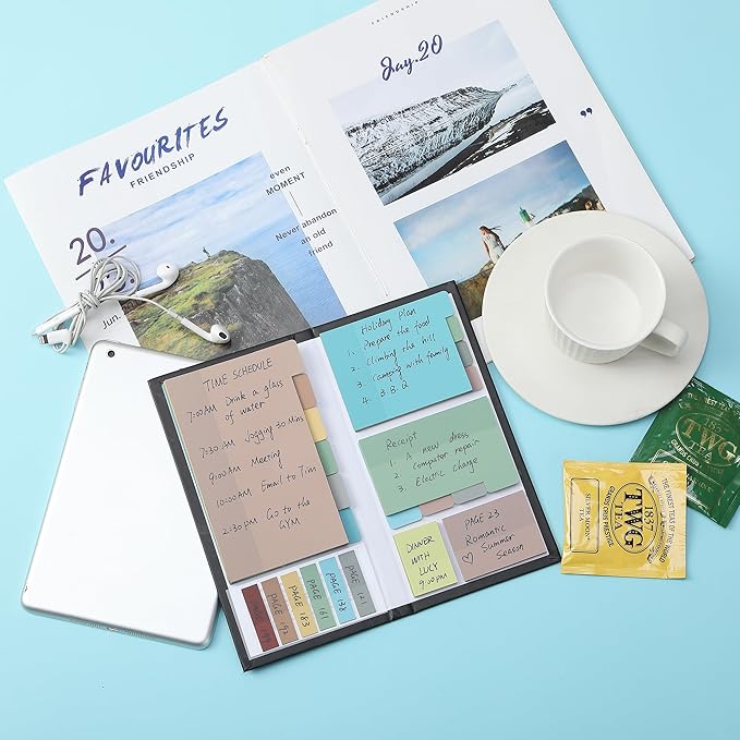 Mr. Pen- Transparent Sticky Note Set, 410 Pack, Morandi Colors, Transparent Sticky Notes Tabs, Stocky Notes for Bible Journaling