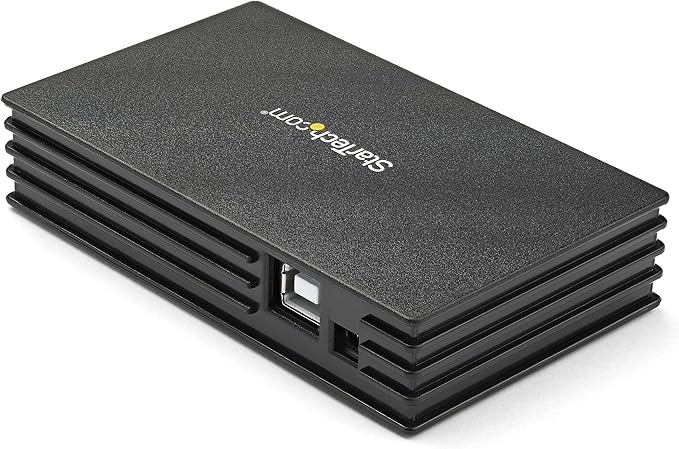 StarTech.com 4 Port Compact Black USB 2.0 Hub - Bus-powered or with Included Power Adapter - Portable Mac/PC laptop hub, TAA (ST4202USB)