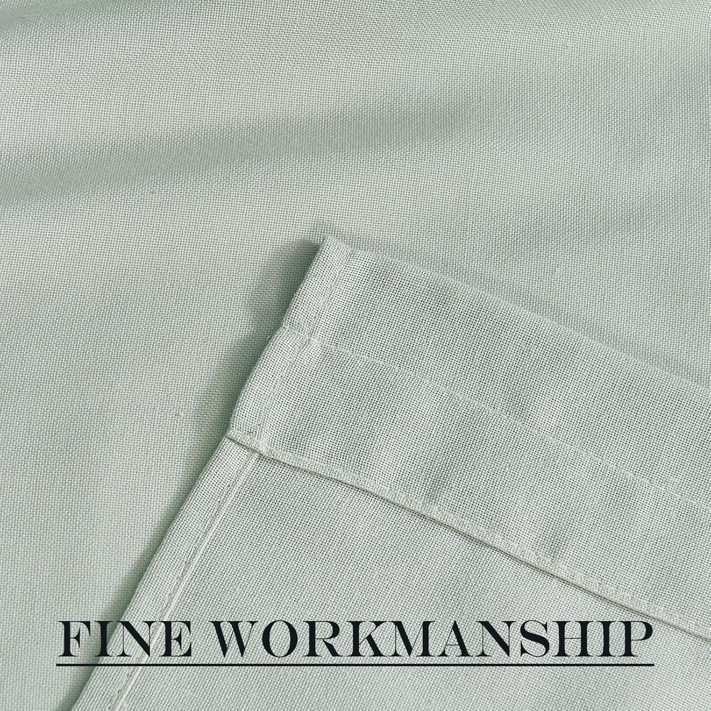 NICETOWN Linen Door Curtain - Privacy Light Filtering Tricia Window Curtains for Patio French Front Door Sidelight Curtain Tie up Shade for Classroom, W26 x L50 inch, 1 Panel, Sage Green