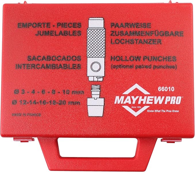 Mayhew Tools 66010 Hollow Punch, 11-Piece Set, Black