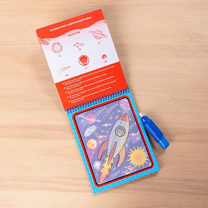 Melissa & Doug On The Go Water Wow! Reusable Mess-Free Water-Reveal Activity Pad – Space