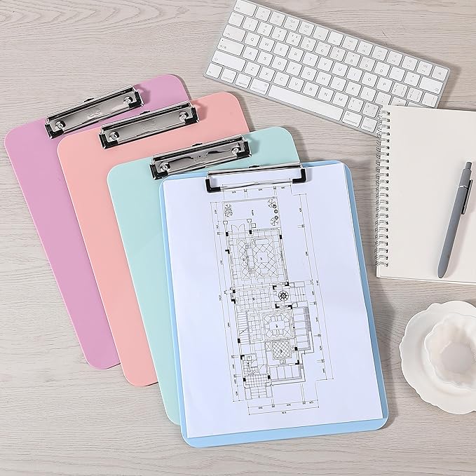 Mr. Pen- Plastic Clipboard, 12.5" x 9", 2 Pack, Muted Purple Clipboard Plastic, Low-Profile Metal Clip with Retractable Hanging Hole