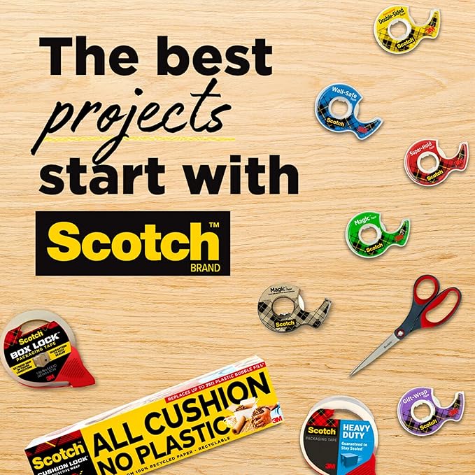 Scotch Transparent Tape , 0.5 in x 450 in (12.7 mm x 11.4 m)