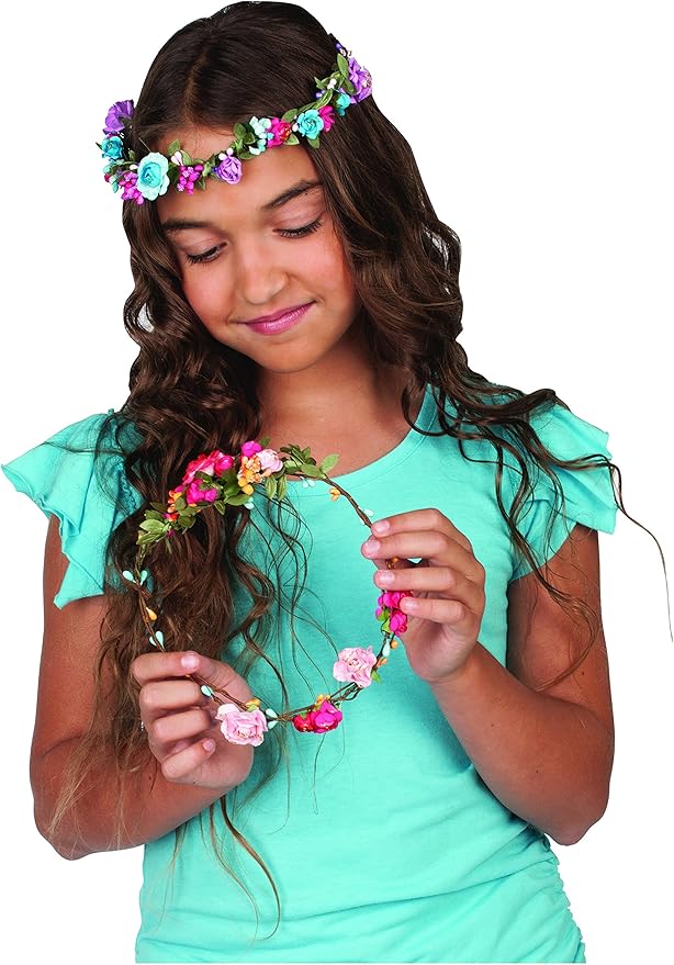 Creativity for Kids Flower Crowns Craft Kit - Create 4 Hair Accessories (Ages 7+)