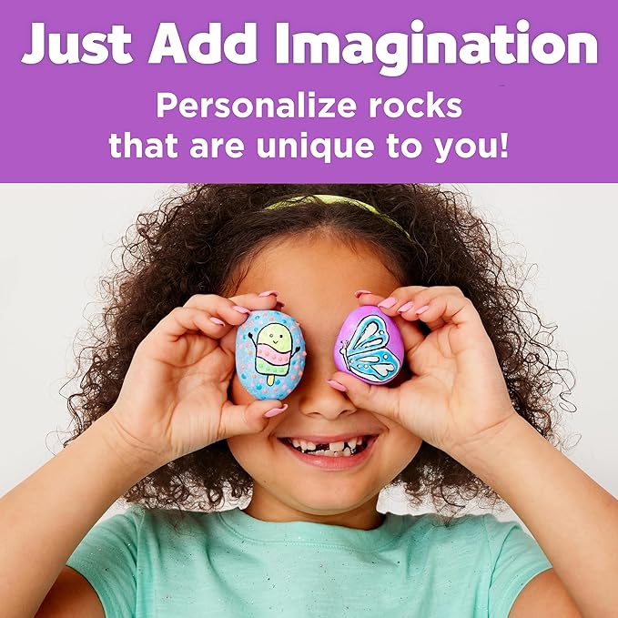 Creativity for Kids Glow in The Dark Rock Painting Kit | Paint & Decorate 10 Rocks with Vibrant Colors & Glow Accents | DIY Rock Painting Kit for Kids | Fun Arts & Crafts (Ages 6+)