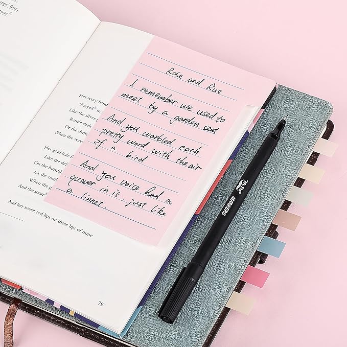 Mr. Pen- Sticky Note Set, 410 Pack, Vintage Colors, Transparent Sticky Notes Tabs, Translucent Sticky Note Dividers Tabs, Stocky Notes for Bible Journaling