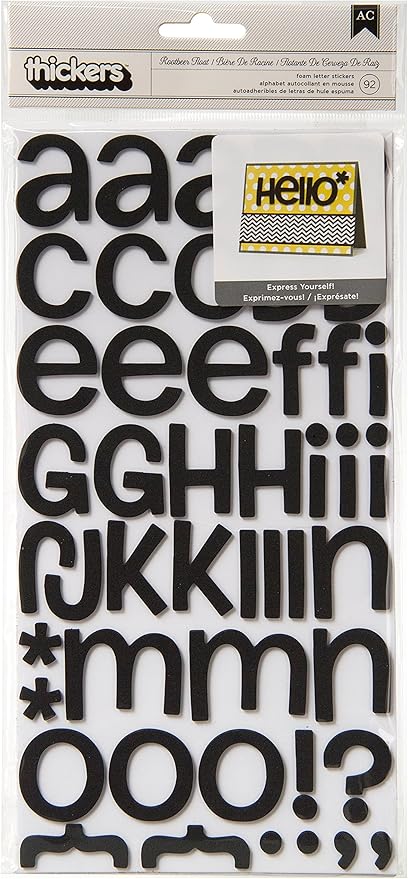 AC Foam Alphabet Stickers - Rootbeer Float, Black, 92pcs