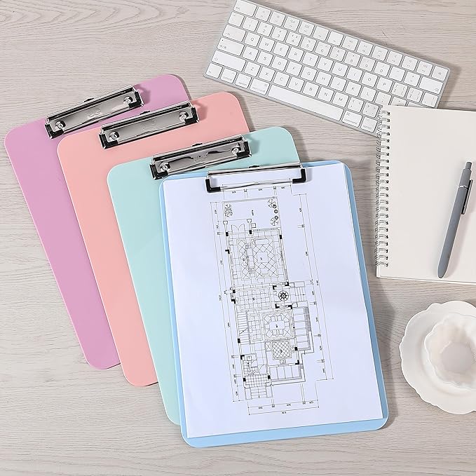 Mr. Pen- Plastic Clipboard, 12.5" x 9", 2 Pack, Clipboard Plastic, Low-Profile Metal Clip with Retractable Hanging Hole
