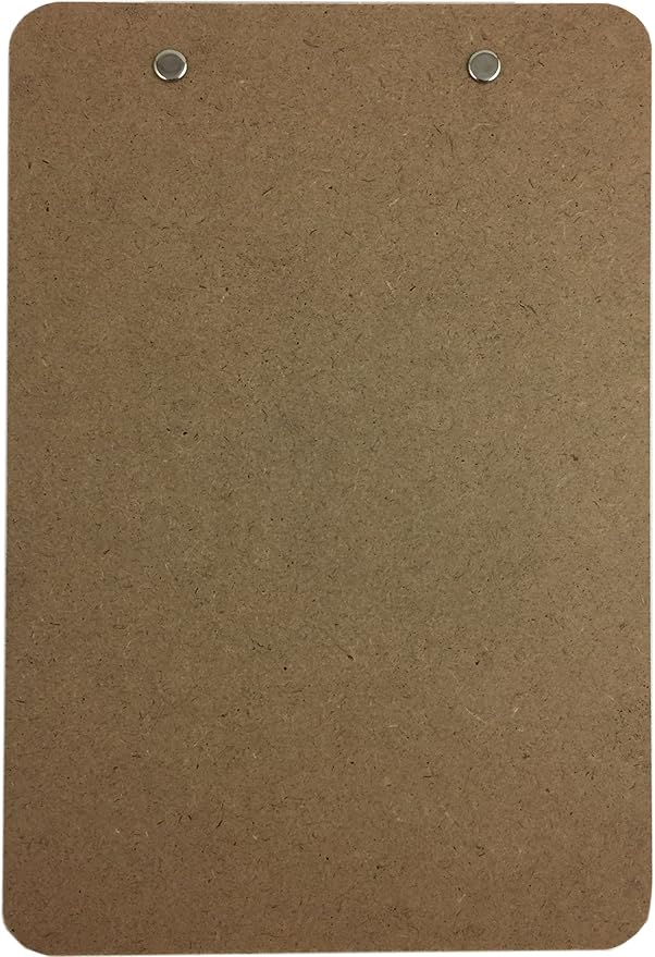 Trade Quest Memo Size 6'' x 9'' Clipboard Low Profile Clip Hardboard (Pack of 6)