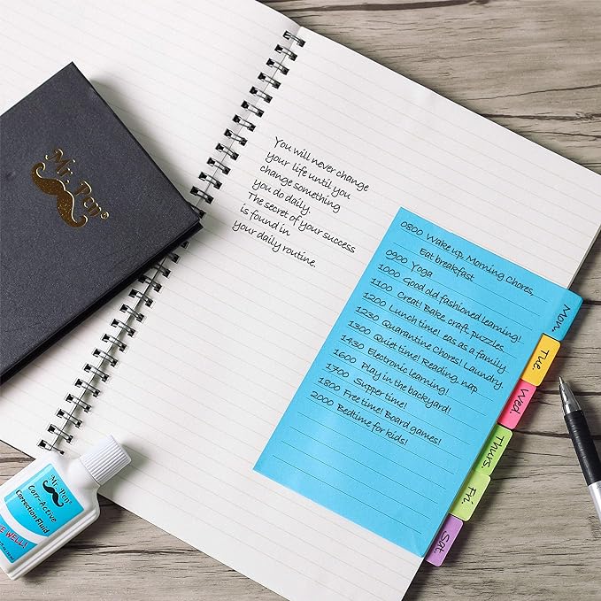 Mr. Pen- Sticky Note Set, 2 Sets, 820 pcs, Vibrant Colors, Sticky Notes Tabs, Divider Sticky Notes, Office Supplies, Stocky Notes for Bible Journaling