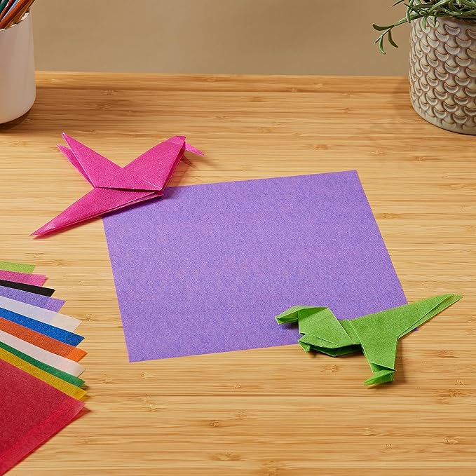 Folia Semi-Transparent Origami Paper 8-Inch-by-8-Inch Bulk Pack 500 Sheets