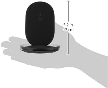 Belkin Quick Charge Wireless Charging Stand - 15W Qi-Certified Charger Stand for iPhone, Galaxy, Pixel & More, Charge While Listening to Music, Video Streaming, & Video Calling - Black (No PSU)
