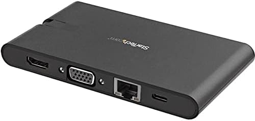 StarTech.com USB C Multiport Adapter - USB Type-C Mini Dock with HDMI 4K or VGA 1080p Video - 100W Power Delivery Passthrough, 3-port USB 3.0 Hub, GbE, SD & MicroSD - Laptop Travel Dock (DKT30CHVSCPD)
