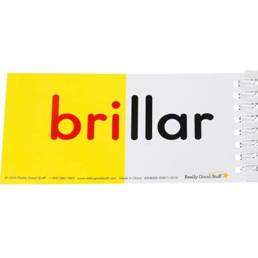 Really Good Stuff Libros de S?labas Compuestas (Spanish Advanced Syllable Flip Books) - 30 Flip Books