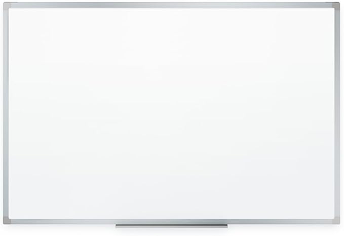 Mead White Board 96" x 48", Dry Erase Whiteboard For Wall, Non-Magnetic, White/Silver (85359)