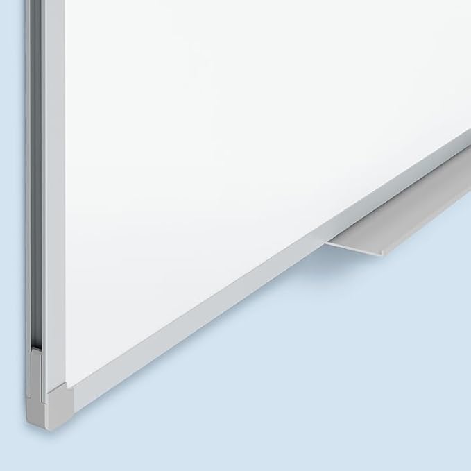 Mead White Board 96" x 48", Dry Erase Whiteboard For Wall, Non-Magnetic, White/Silver (85359)