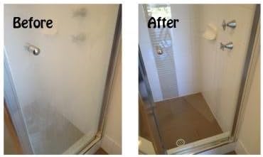 Bring It On Cleaner: Shower Door Hard Water Spot Stain Remover with Oxygen Bleach. Safely Clean Shower Door Glass, Tiles, Taps, Grout and Fiberglass 128oz