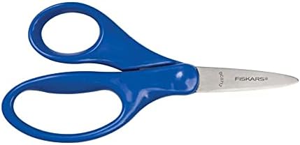 Fiskars Pointed-tip Safety-edge Blade Scissors with Sheath/Eraser Navy blue