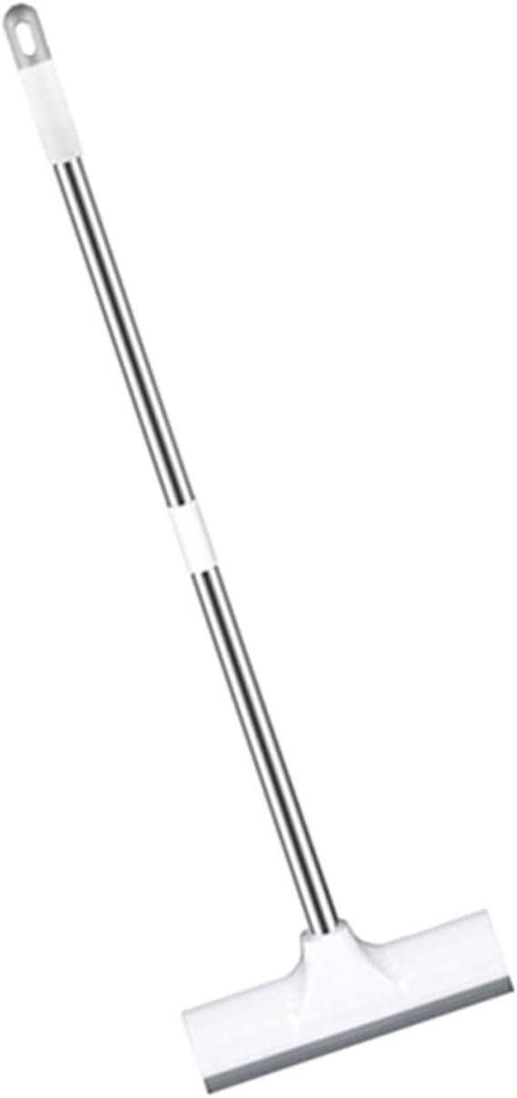 Extendable Long Handle Floor Scrubbing Brush with Stiff Bristles for Bathroom Tile Deck Hard Floor Cleaning and Scraper Dual-use Wide Area Efficient Scrub for Bathtub and Shower