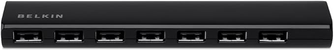 Belkin 7-Port Ultra-Slim Desktop USB Hub - Desktop USB Hub 2.0 - 7 Hi-Speed USB Ports - Compatible With MacOS & Windows For Connecting Charging Cable, Keyboard, Mouse & Any USB-Enabled Devices