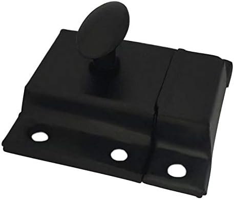 QCAA Oval Turn Cabinet Latch, for Cupboard & Other Furniture, Large, Matte Black, Made in Taiwan, 1 Pack