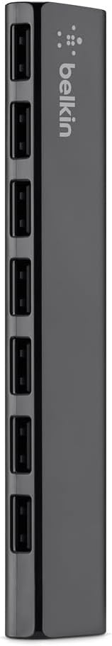Belkin 7-Port Ultra-Slim Desktop USB Hub - Desktop USB Hub 2.0 - 7 Hi-Speed USB Ports - Compatible With MacOS & Windows For Connecting Charging Cable, Keyboard, Mouse & Any USB-Enabled Devices