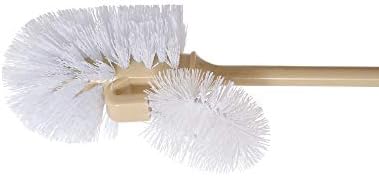 Toilet Bowl Brushes with Lip Beige, Multi Pack Toilet Brush Scrub Under Rim, Bathroom Cleaner Scrubber, Heavy Duty Bristles Scrub Brush (2)