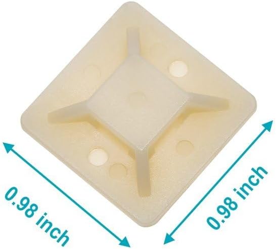 Monoprice Cable tie mounts 25x25(mm), 100pcs/Pack - white