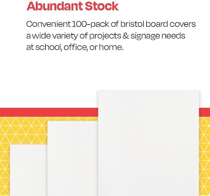 School Smart Folding Bristol Tagboard, 9 x 12 Inches, White, Pack of 100 - 085520