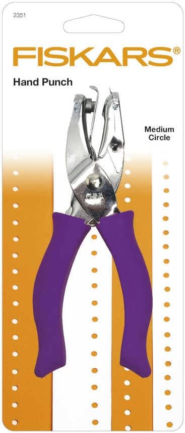 Fiskars 23517097J Circle Hand Punch, 1/8 Inch, Purple , Pink