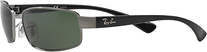 Ray-Ban RB3364 Metal Polarized Rectangular Sunglasses