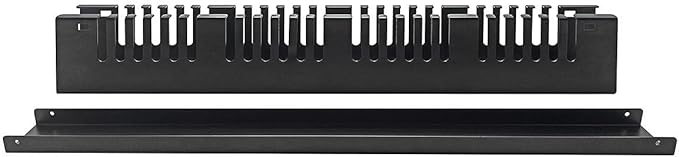 Monoprice 1U Metal Rackmount Cable Management Panel - 1.58 Feet - Black, Protects Cables, Promotes Good Airflow, Easy Grouping of Cables, Cable Organization