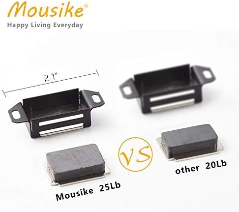Mousike Cabinet Magnets 30lb Black Door Magnets with Strong Magnetic for Kitchen Cupboard Wardrobe Closet Cabinet Door Drawer Latch 8 Pack