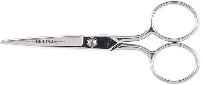 Klein Tools G405LR Scissors, Embroidery Scissor with Large Ring, Great for Sewing, Fabric, Electronics, More, 5-Inch