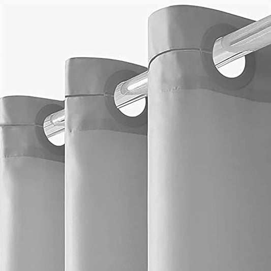 Furlinic Extra Long No Hook Shower Curtain 96 Length,Soft Fabric Bathroom Curtains,Waterproof & Machine Washable,10 Built-in Plastic Grommets,Light Gray,78x96 Inch