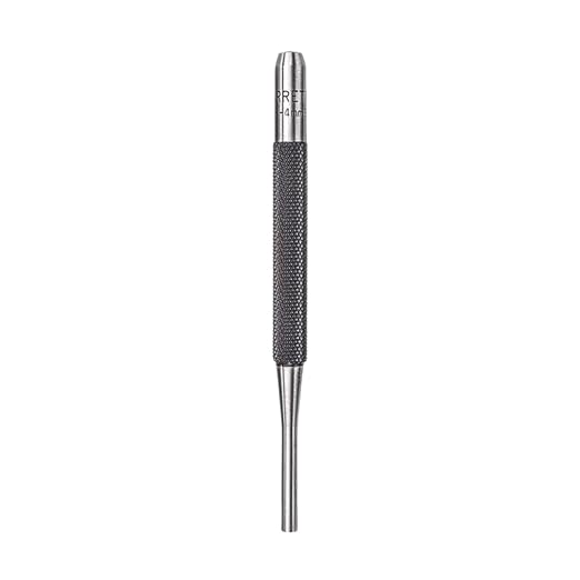 Starrett Drive Pin Punch with Knurled Grip for Driving Pins Into or Out of a Workpiece - Hardened and Tempered Steel, 4" Length, 5/32" Punch Diameter - 565D