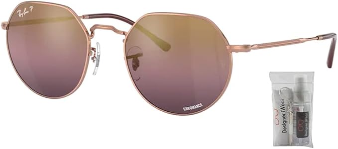 Ray-Ban Jack RB3565 Rounded Hexagonal Sunglasses for Men for Women +BUNDLE with ACCESSORY EYEWEAR KIT