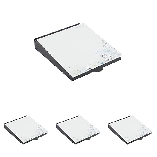 ECR4Kids MessageStor Dry-Erase Glass Board Memo Station, Desk Organizer, Botanical (Pack of 4)