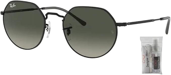 Ray-Ban Jack RB3565 Rounded Hexagonal Sunglasses for Men for Women +BUNDLE with ACCESSORY EYEWEAR KIT