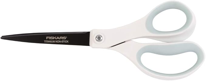 Fiskars Non-Stick Titanium Softgrip Fashion Scissors, 8"