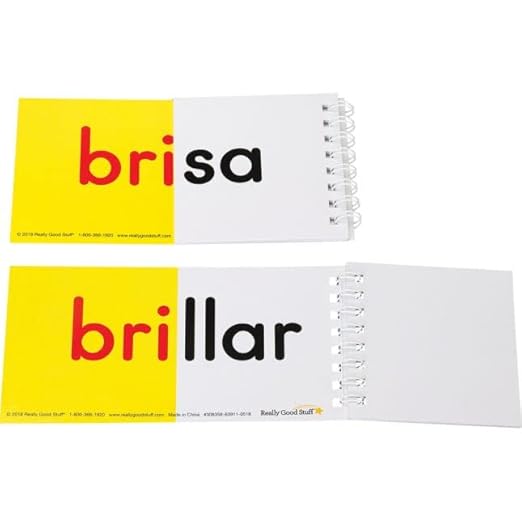 Really Good Stuff Libros de S?labas Compuestas (Spanish Advanced Syllable Flip Books) - 30 Flip Books