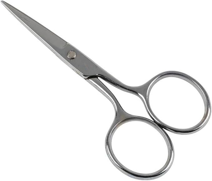 Klein Tools G404LR Scissors, Made in USA, Embroidery Scissor with Large Ring, Great for Sewing, Fabric, Electronics, More, 4-Inch