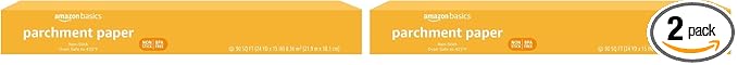 Amazon Basics Parchment Paper for Baking, Non-Stick, 90 Sq Ft Roll, (Pack of 2)