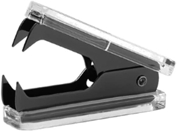 1PC Clear Black Staples Remover Acrylic Luxury Black Metal Body Staple Puller Removal Tool with Lock Professional Staple Remover for School Supplies Desktop Accessories
